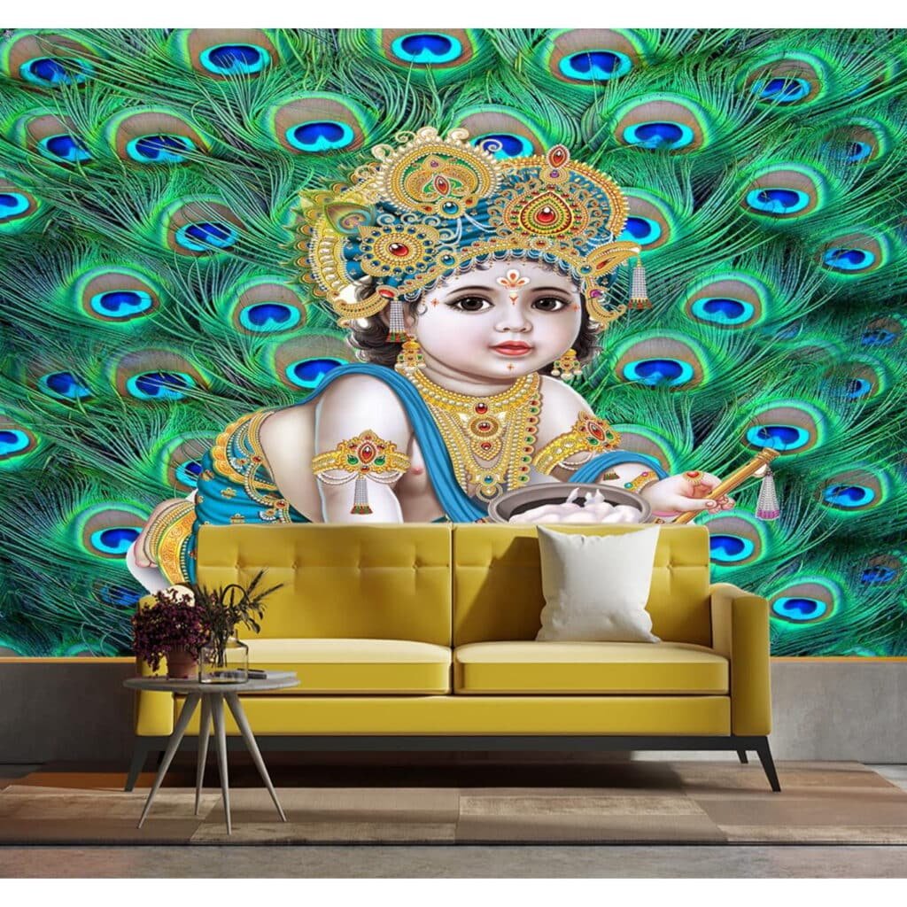 3D krishna wallpaper mural your tempal
