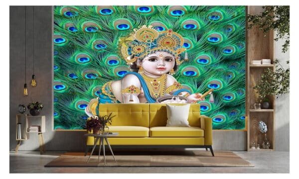 3D krishna wallpaper mural your tempal