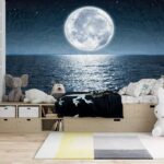 Chandra Shobha Mesmerizing Moon Over The Sea Wallpaper Mural
