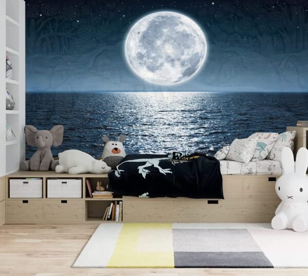 Chandra Shobha Mesmerizing Moon Over The Sea Wallpaper Mural