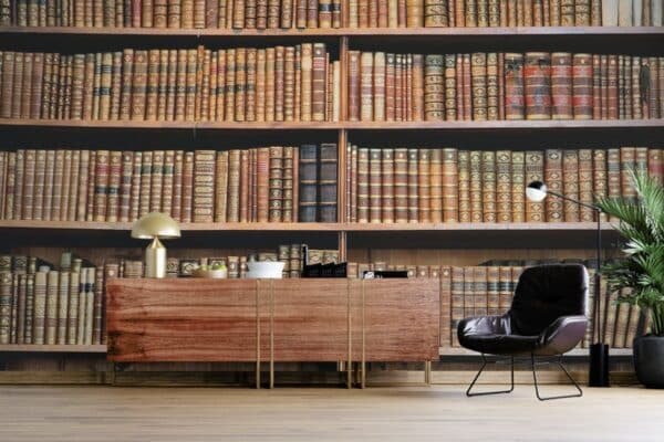 A large collection of books on ashelf