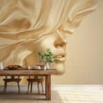 Auric Beauty Golden Aesthetic Woman Face Wallpaper Mural