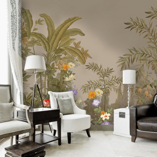 A Jungle Village Nature Theme Tropical Wallpaper for Walls