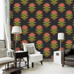 3D mughal buti pattern dress material dark wallpaper