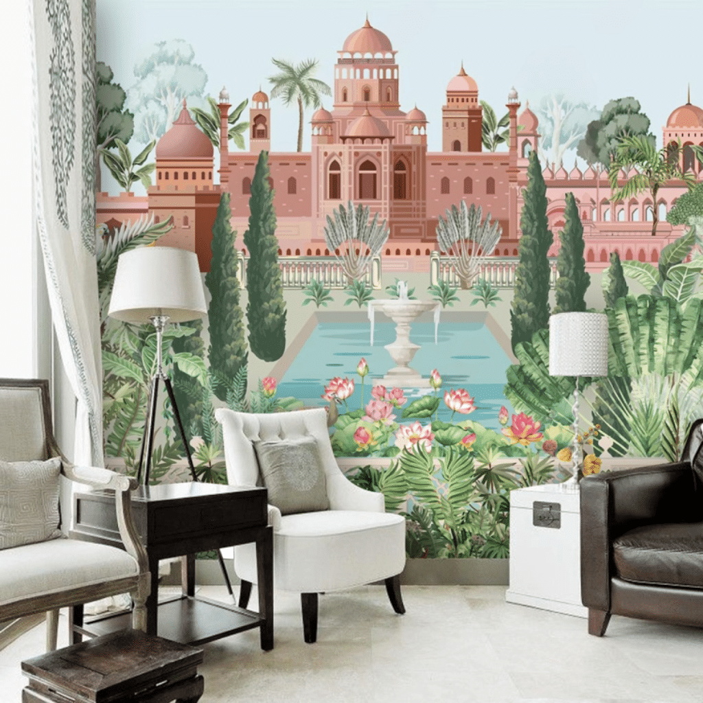 Mughal Garden with Bird Parrot