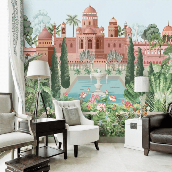 Mughal Garden with Bird Parrot