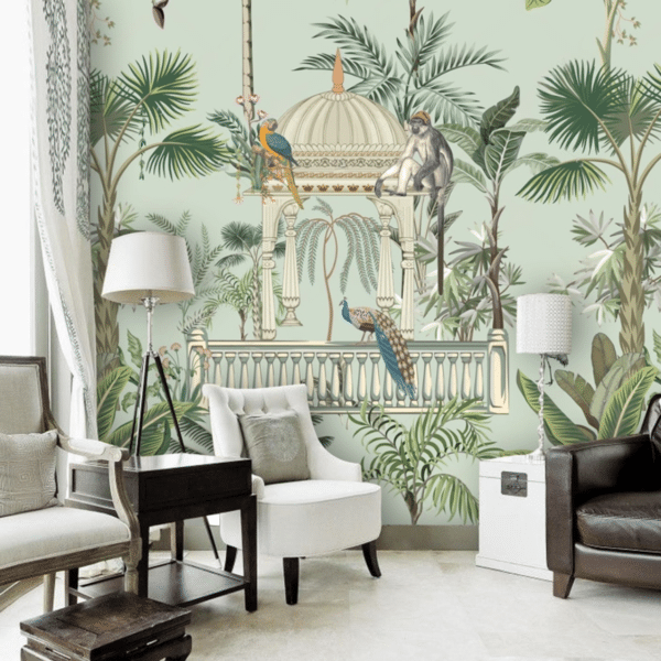 A Jungle Village Nature Theme Tropical Wallpaper for Walls