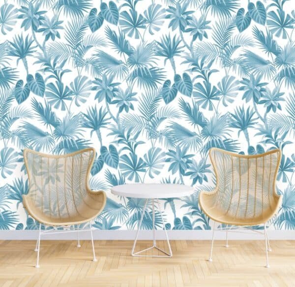 Elegant Vintage Tropical Leaves Pattern Wallpaper for Wall