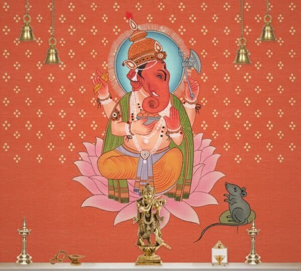 Ganpati Bappa With Mushakraj Wallpaper Mural