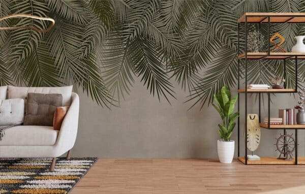 Serene Hanging Palm Leaves Wallpaper Mural