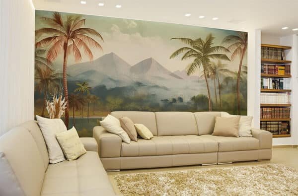 Tropical Brushstrokes Island Serenity Wallpaper Mural
