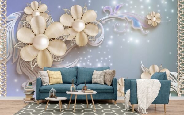 3D flowers wallpaper for wall
