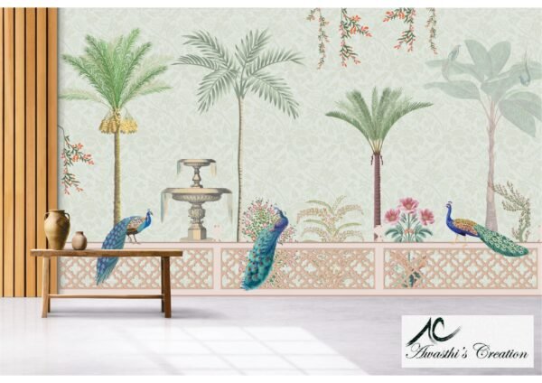 Topical 3D wallpaper for wall