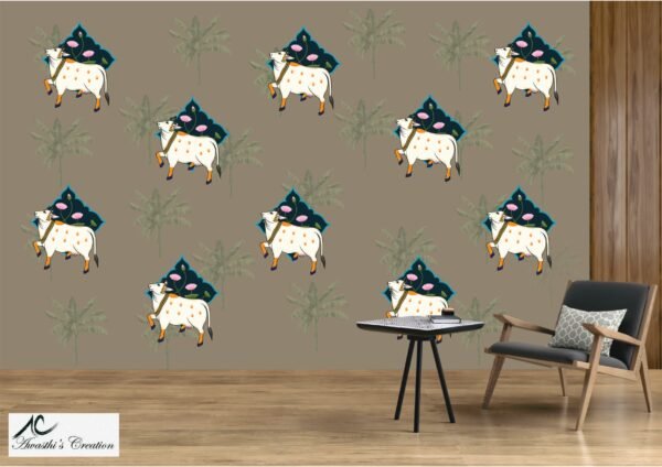 3D Pichwai Cows Wallpaper