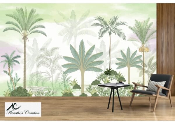 Tropical Canopy Retreat – Lush Green Botanical Wallpaper