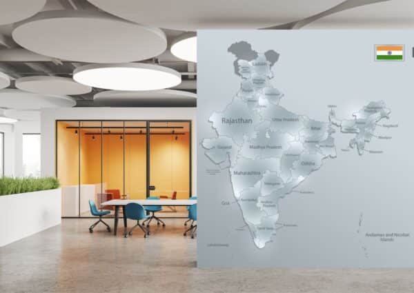 India maps 3D wallpaper gray colur