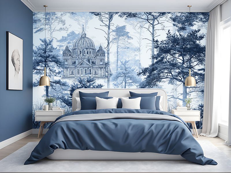 Majestic Blue Whisper Wallpaper Mural M3 1 1