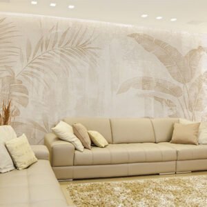Soothing Tropical Leaf Mural – Premium Custom Wallpaper by Yas Unique Wallpaper