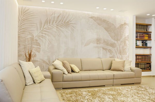 Soothing Tropical Leaf Mural – Premium Custom Wallpaper by Yas Unique Wallpaper