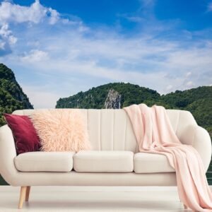 Cosmic Nebula 3D Wallpaper – Blue & Pink Galaxy Wall Mural for Bedroom & Gaming Room