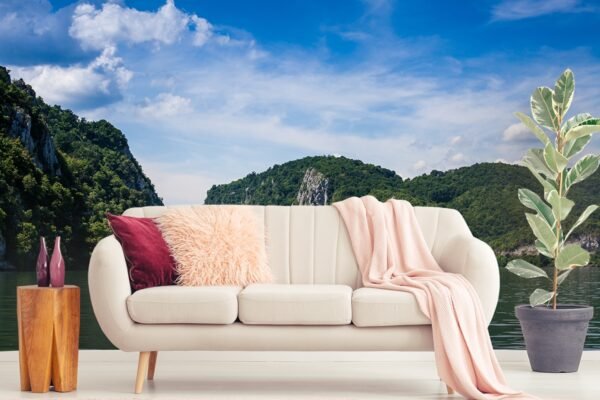 Cosmic Nebula 3D Wallpaper – Blue & Pink Galaxy Wall Mural for Bedroom & Gaming Room