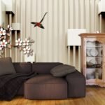 3D Wall With Flowers and A Bird Wallpaper for Living Room