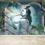Elegant-Lord-Krishna Wall Art Living Room Wallpaper