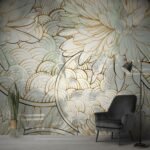Gold Wallpaper Living Room, Pooja Room