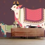 singel Pichwai Cow Wallpaper Mural