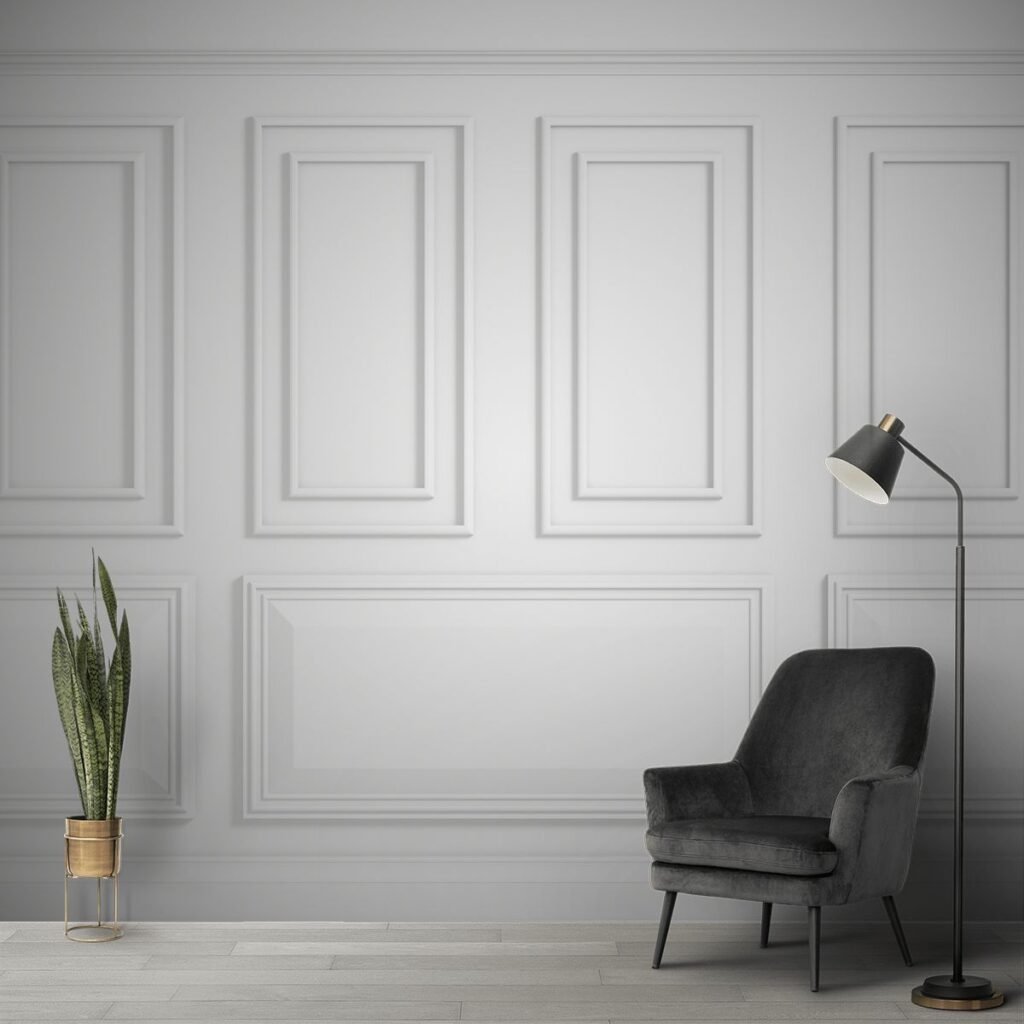 Majestic Moulding Wallpaper for Living Room