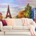 Painting of a City Regal Canvas Living Room Mural Wallpaper