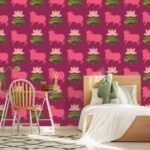 pink Pichwai Cow Wallpaper Mural