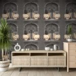 3D dark Pichwai Cow Wallpaper Mural