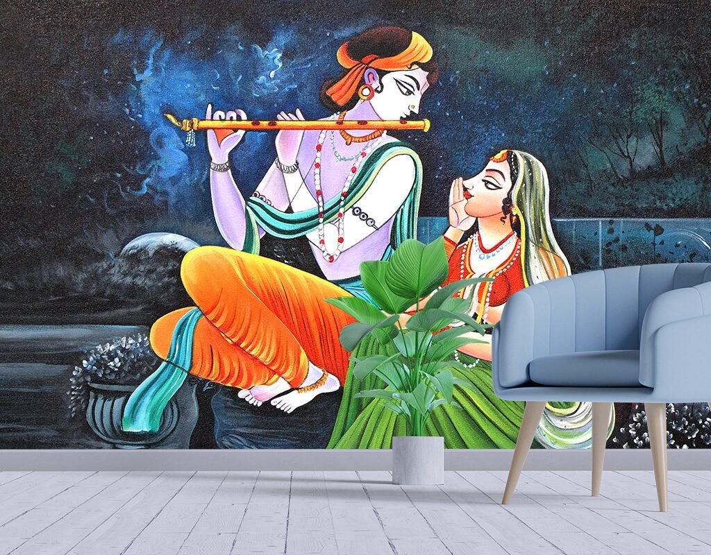 Radha Krishna Wall Mural for Living Room wallpaper
