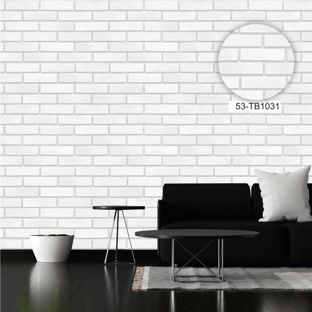 White Brick Roll wallpaper