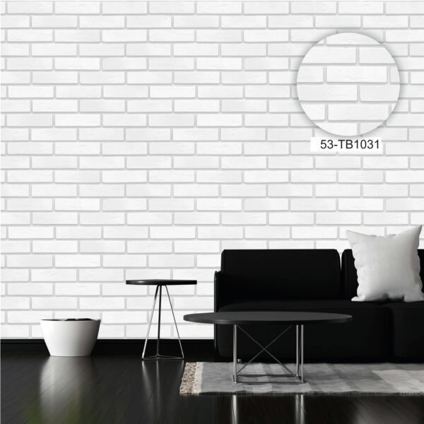 White Brick Roll wallpaper