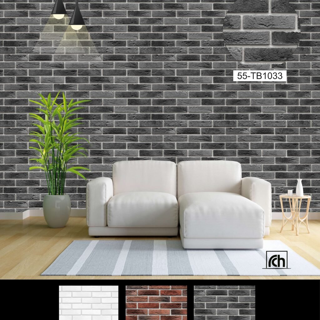 Gray Brick Roll wallpaper