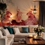 Serenity Elegant Korean Dance Art Wallpaper Mural M