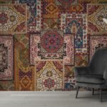 Vintage Rugs Patchwork Wallpaper for Living Room