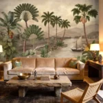 indonesia mural living room styling