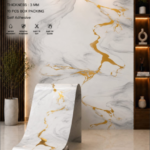 White Grey Gold Marble Pattern | Luxury UV Marble Wallpaper