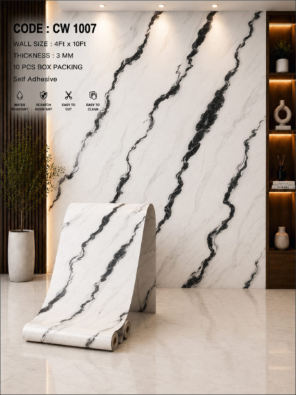 Concrete Grey Texture Wall Sheet | Industrial 3D UV Marble Panel