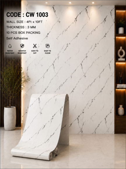 White Black Gold Marble Texture | Premium Marble Wallpaper Roll