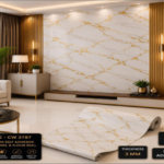 White Gold Natural Marble Pattern | Luxury UV Marble Wallpaper