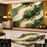 Blue Gold Abstract Marble Texture | Decorative 3D UV Marble Sheet
