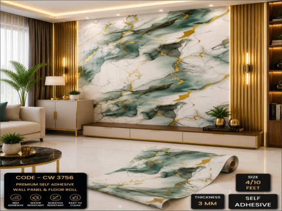Green Marble Texture Wallpaper | Luxury PVC Marble Panel