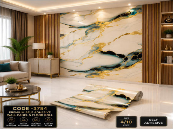 White Blue Luxury Marble Design | Waterproof Marble Wallpaper