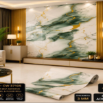 White Gold Blue Marble Sheet | Modern Marble Wall Design