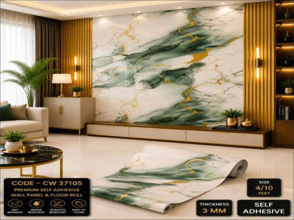 White Gold Blue Marble Sheet | Modern Marble Wall Design