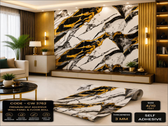 Black White Luxury Marble Design | Self Adhesive Marble Wall Sheet